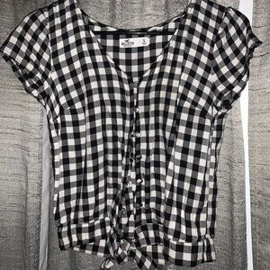 Hollister button up top with a tie at the bottom